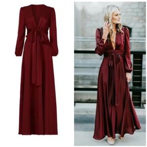 Jill Stuart oxblood manor gown dress
